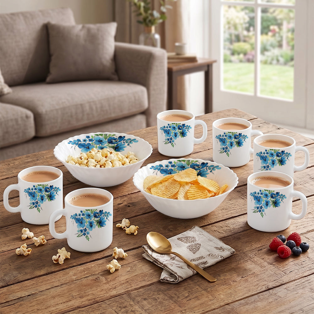 Larah Pansy Snack Set w Mugs