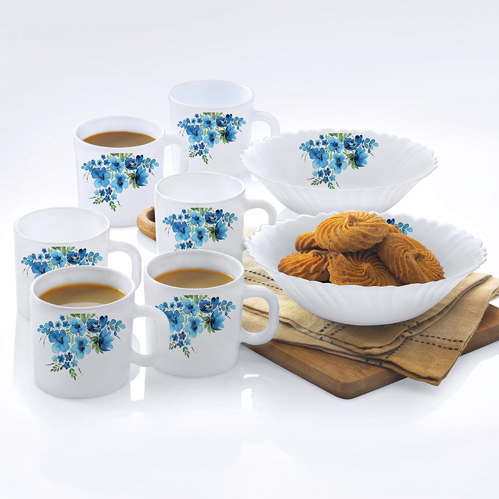 Larah Pansy Snack Set w Mugs