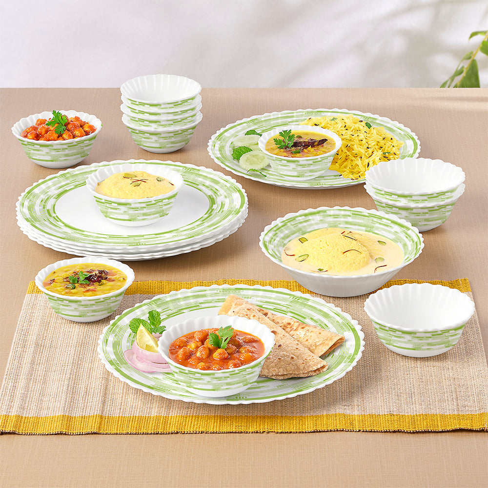 Larah by Borosil Aura 19 pc Dinner Set 19 pc Set: Serves 6
