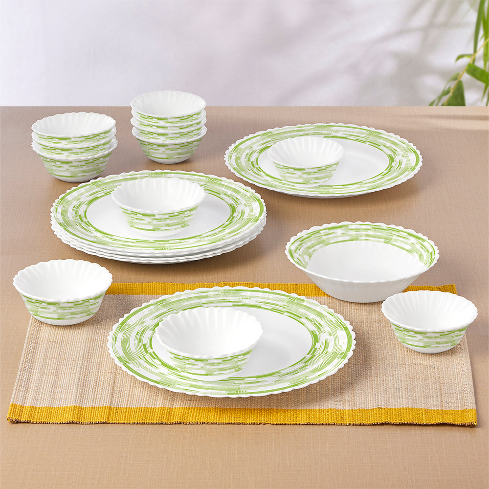 Larah by Borosil Aura 19 pc Dinner Set 19 pc Set: Serves 6