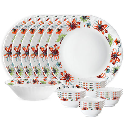Larah by Borosil Bali 19 pc Dinner Set 19 pc Set: Serves 6