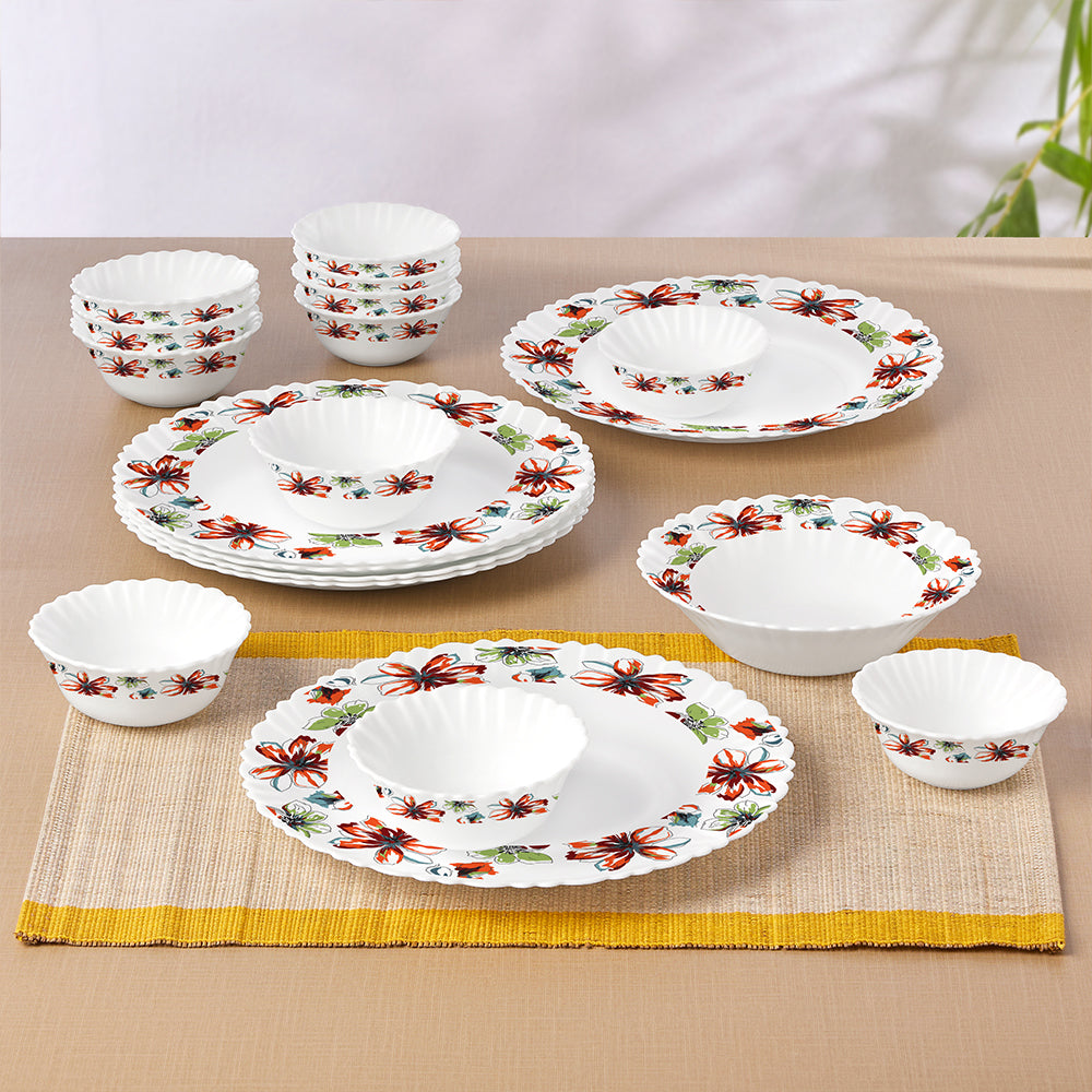 Larah by Borosil Bali 19 pc Dinner Set 19 pc Set: Serves 6