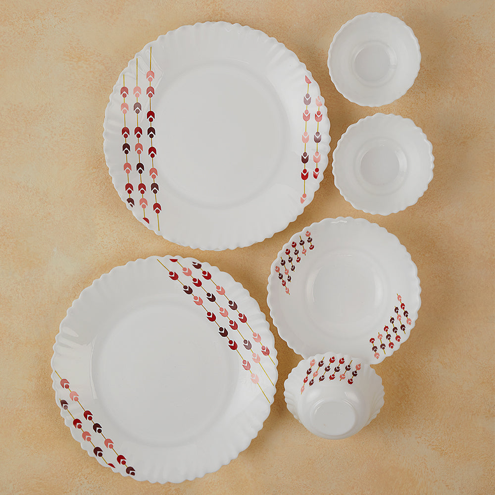 Larah by Borosil, Berry Bliss Dinner Set, 19 pc