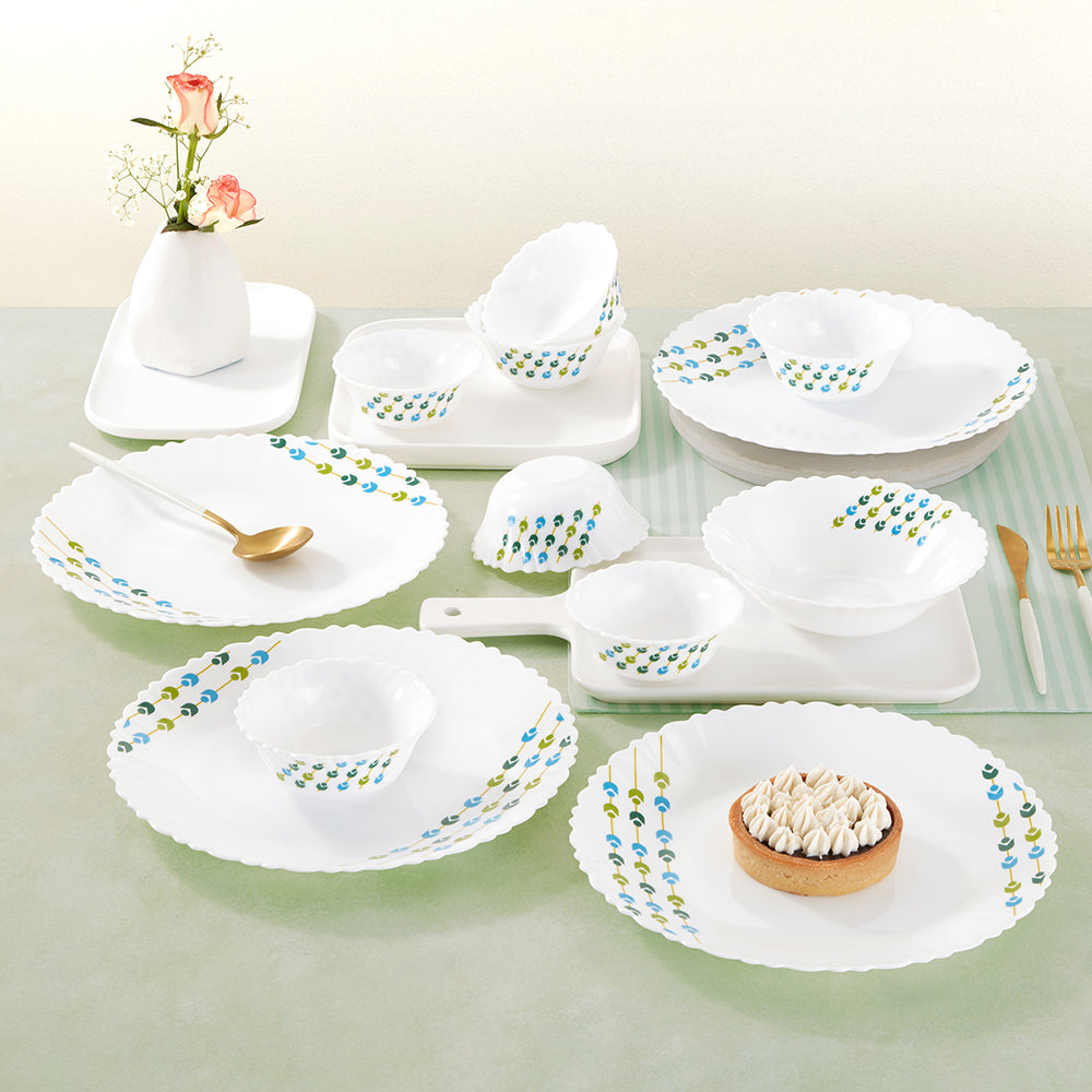 Larah by Borosil, Betel Dinner Set 19 pc Set: Serves 6
