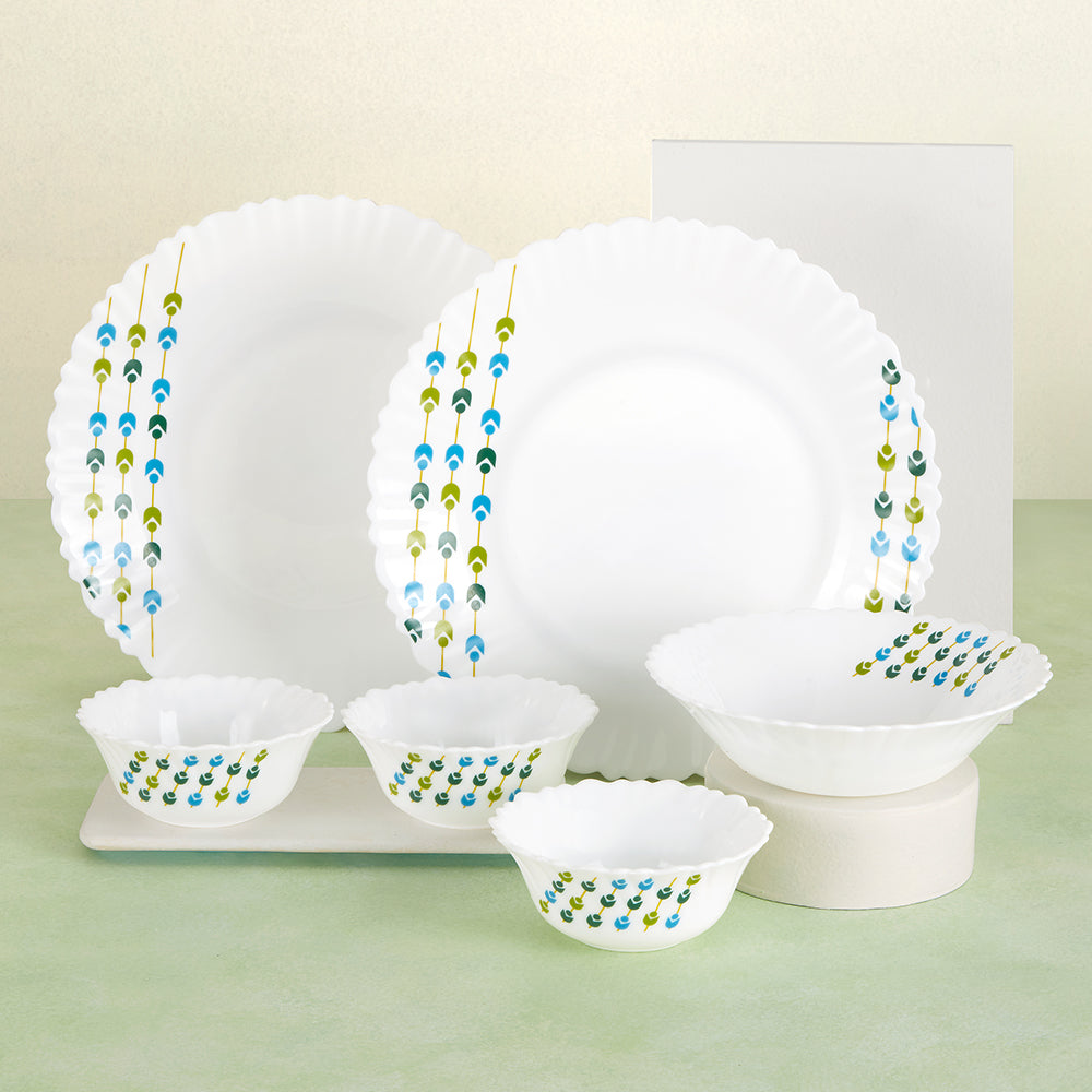 Larah by Borosil, Betel Dinner Set 19 pc Set: Serves 6