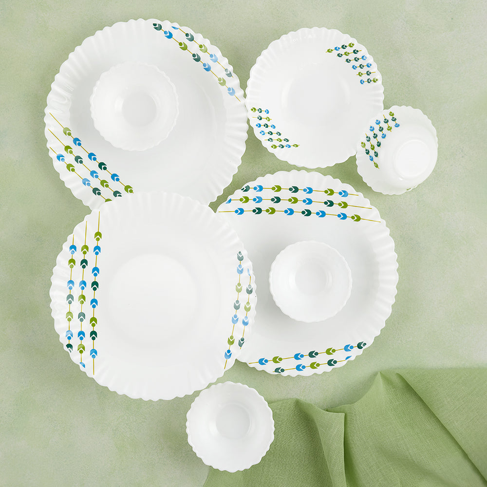 Larah by Borosil, Betel Dinner Set 19 pc Set: Serves 6