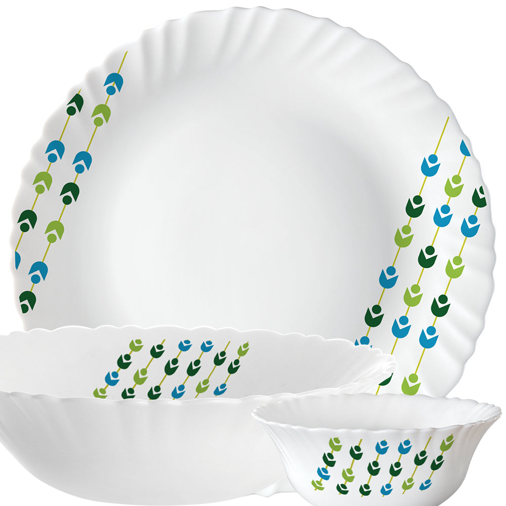 Larah by Borosil, Betel Dinner Set 19 pc Set: Serves 6