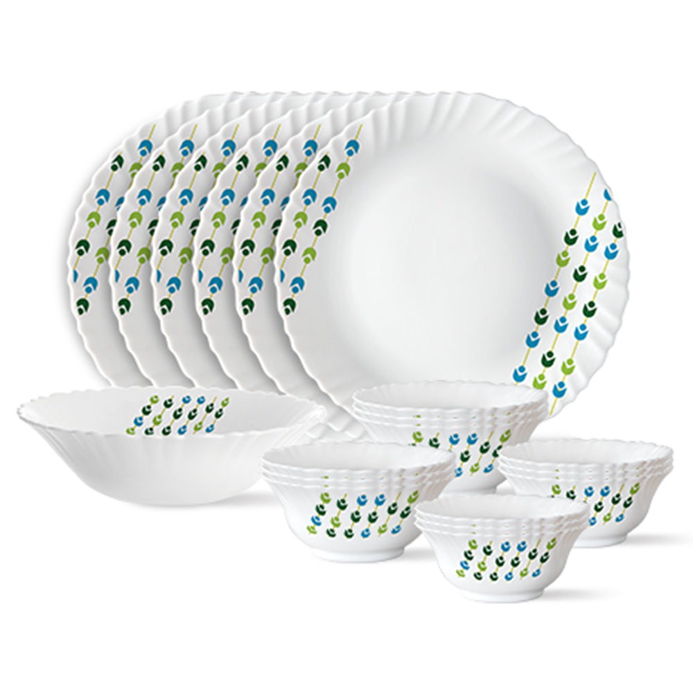 Larah by Borosil, Betel Dinner Set 19 pc Set: Serves 6
