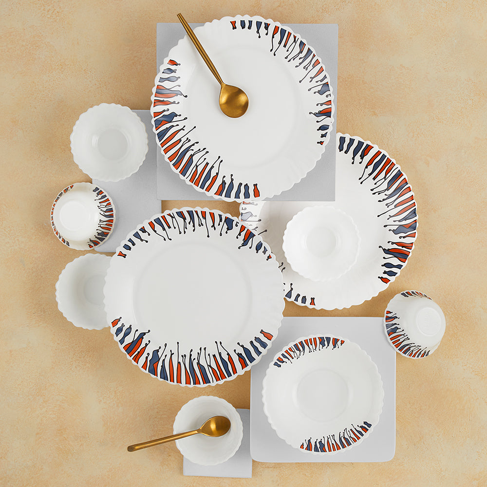 Larah by Borosil, Florentine Dinner Set 19 pc Set: Serves 6