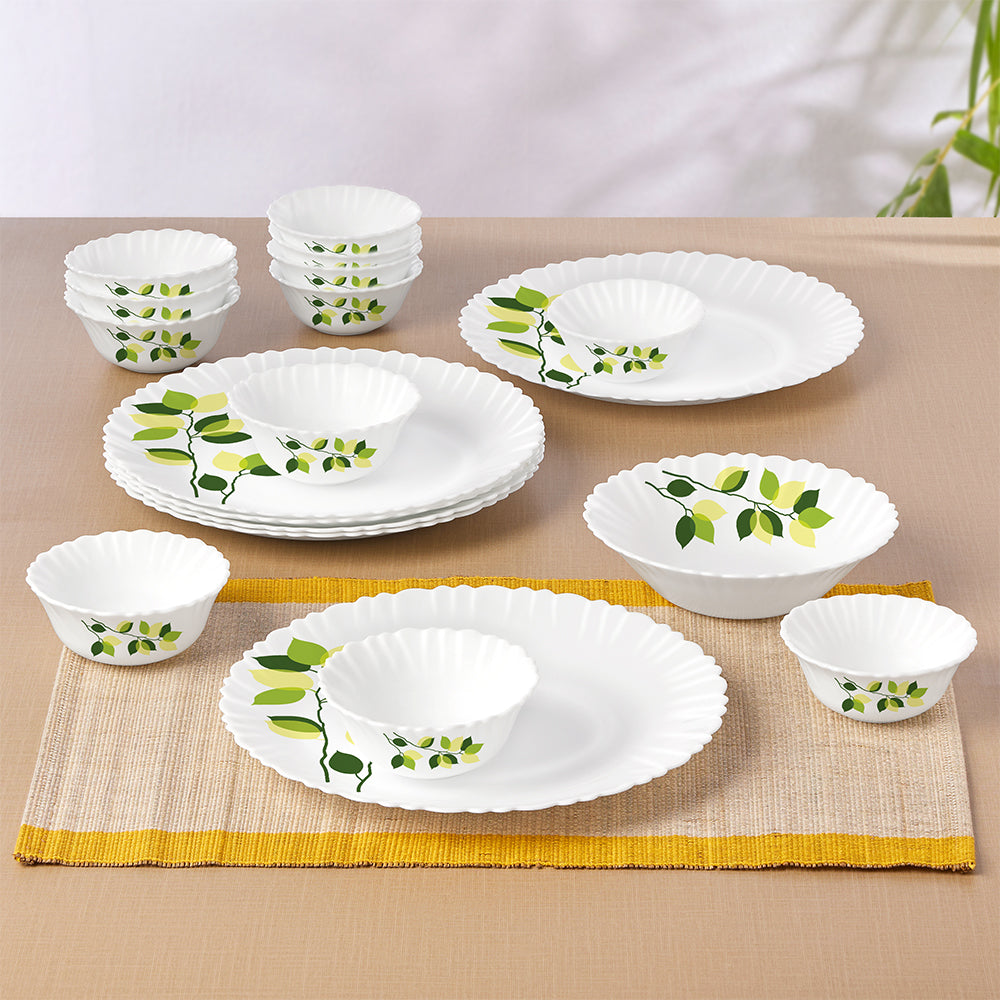 Larah Green Leaves 19 pc Dinner Set