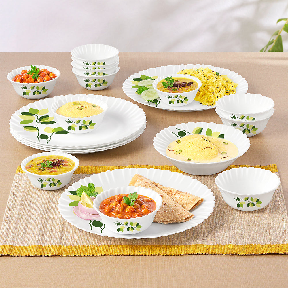 Larah Green Leaves 19 pc Dinner Set