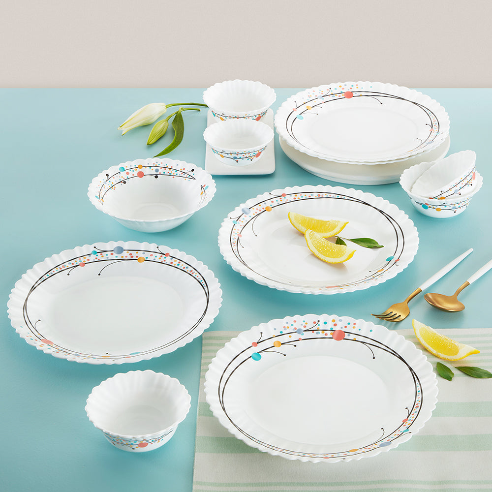 Larah by Borosil, Swirl Dinner Set