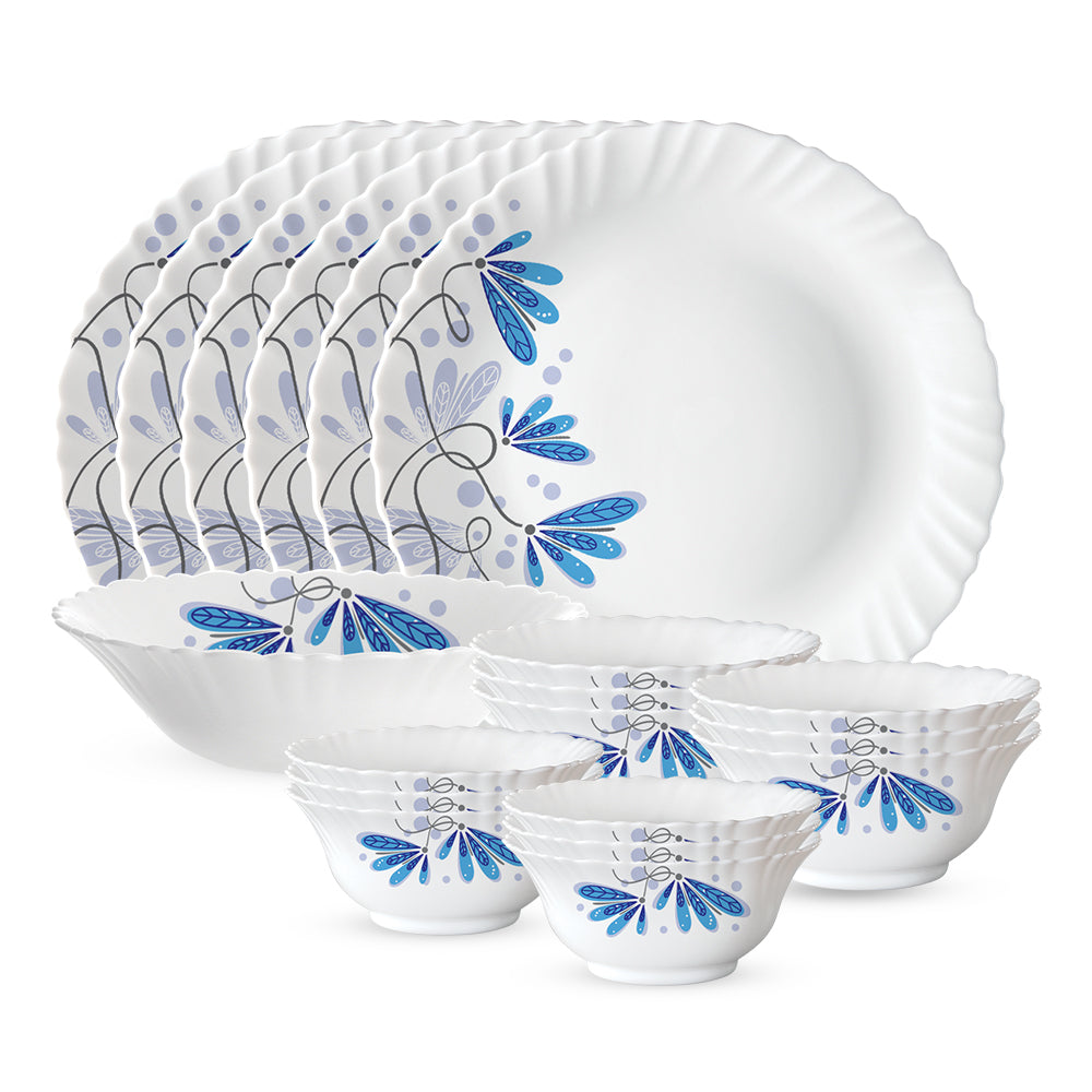 Larah by Borosil Twilight 19 pc Dinner Set 19 pc Set: Serves 6