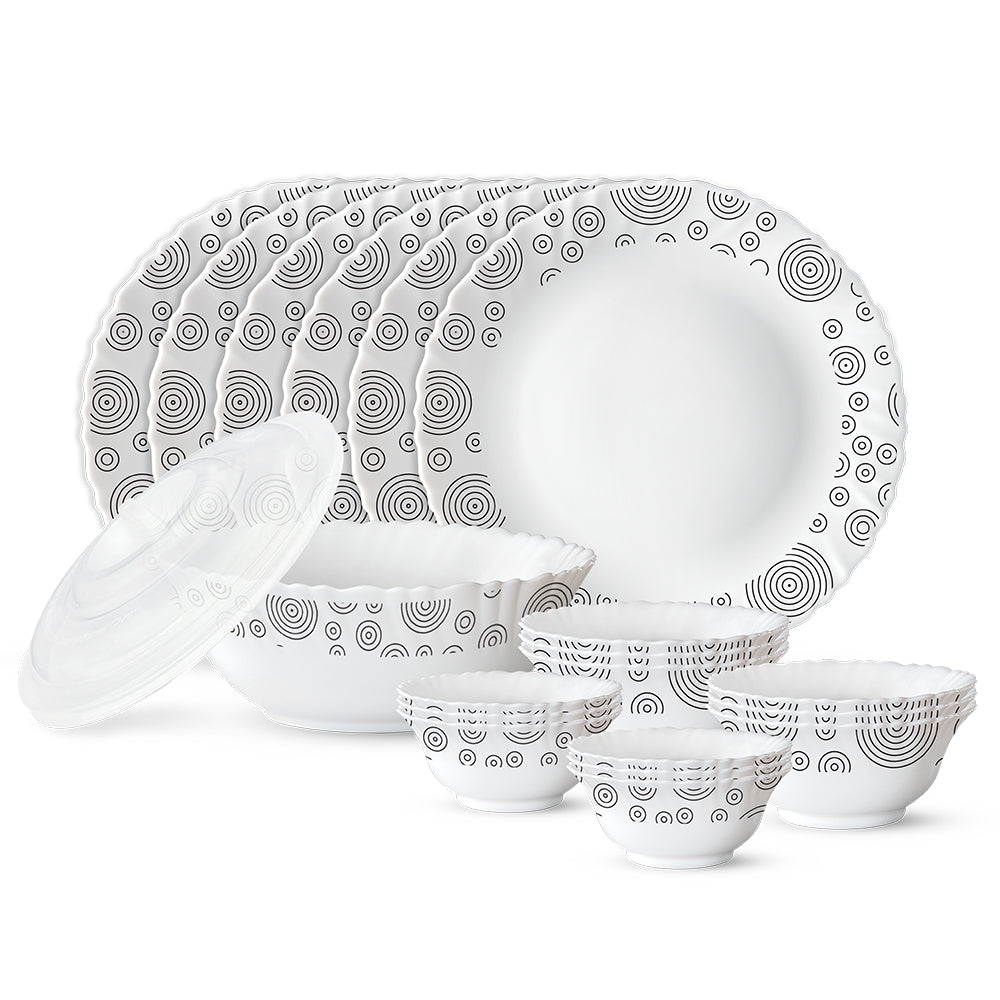 Larah by Borosil, Spiral Dinner Set 20 pc Set: Serves 6