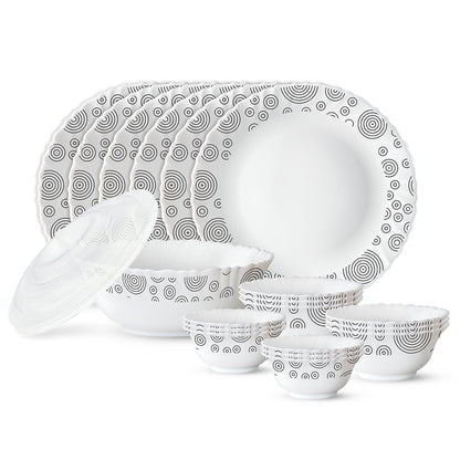 Larah by Borosil, Spiral Dinner Set 20 pc Set: Serves 6