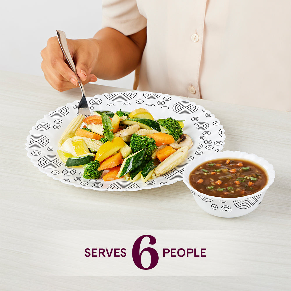 Larah by Borosil, Spiral Dinner Set 20 pc Set: Serves 6