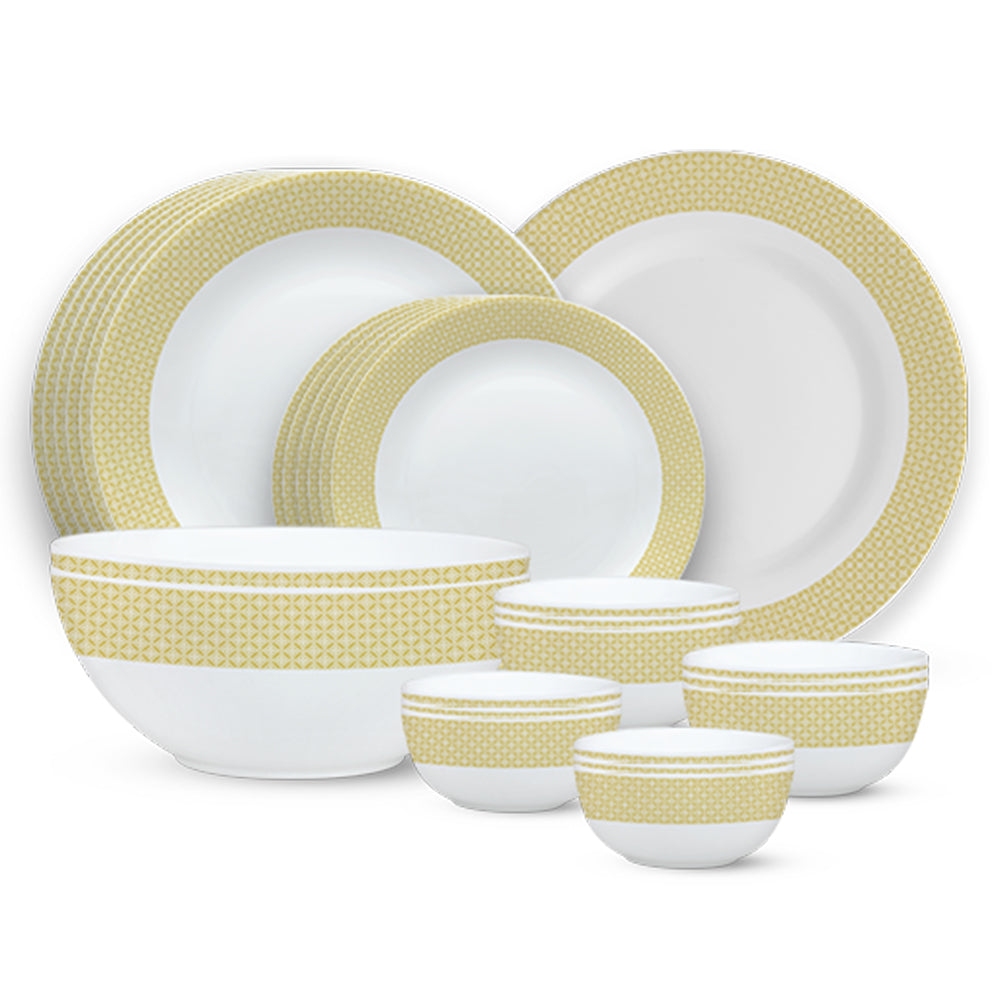 Larah by Borosil, Orleans Dinner Set 27 pc Set: Serves 6 (Option 2)