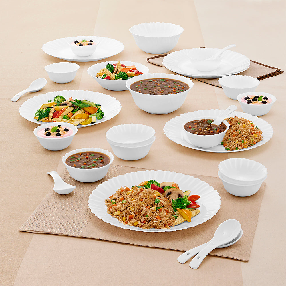 Larah by Borosil, Brand Logo Dinner Set 27 pc Set: Serves 6