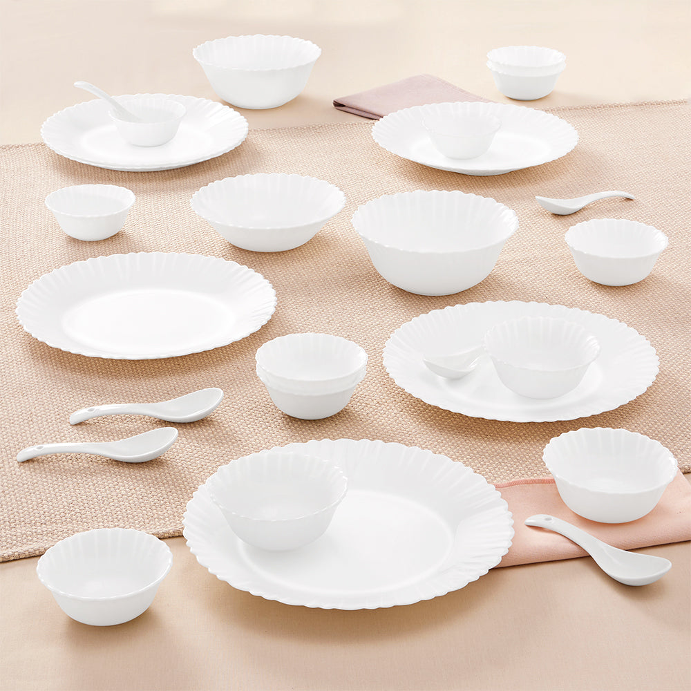 Larah by Borosil, Brand Logo Dinner Set 27 pc Set: Serves 6