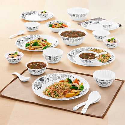 Larah by Borosil, Luna Dinner Set 27 pc Set: Serves 6