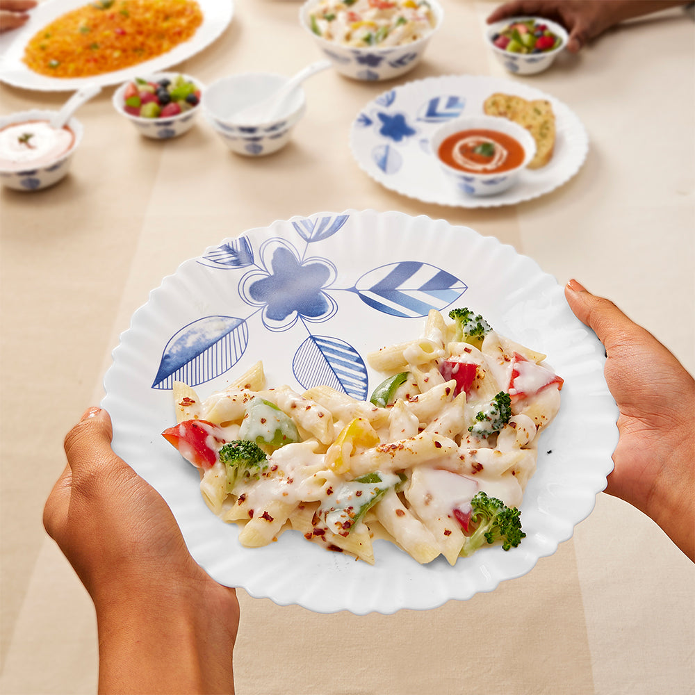 Larah by Borosil Morning Glory 27 pc Dinner Set 27 pc Set: Serves 6