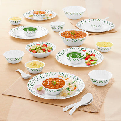 Larah by Borosil Sage 27 pc Dinner Set 27 pc Set: Serves 6