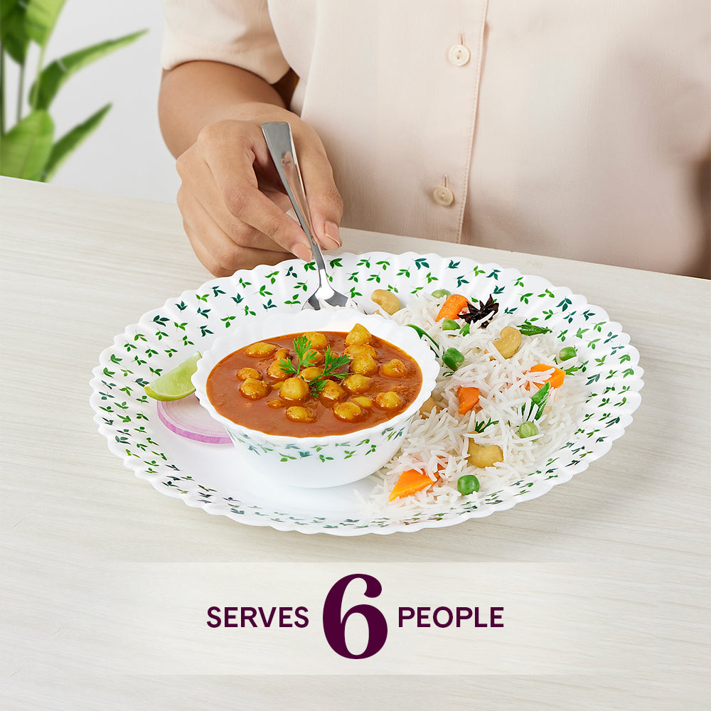 Larah by Borosil Sage 27 pc Dinner Set 27 pc Set: Serves 6