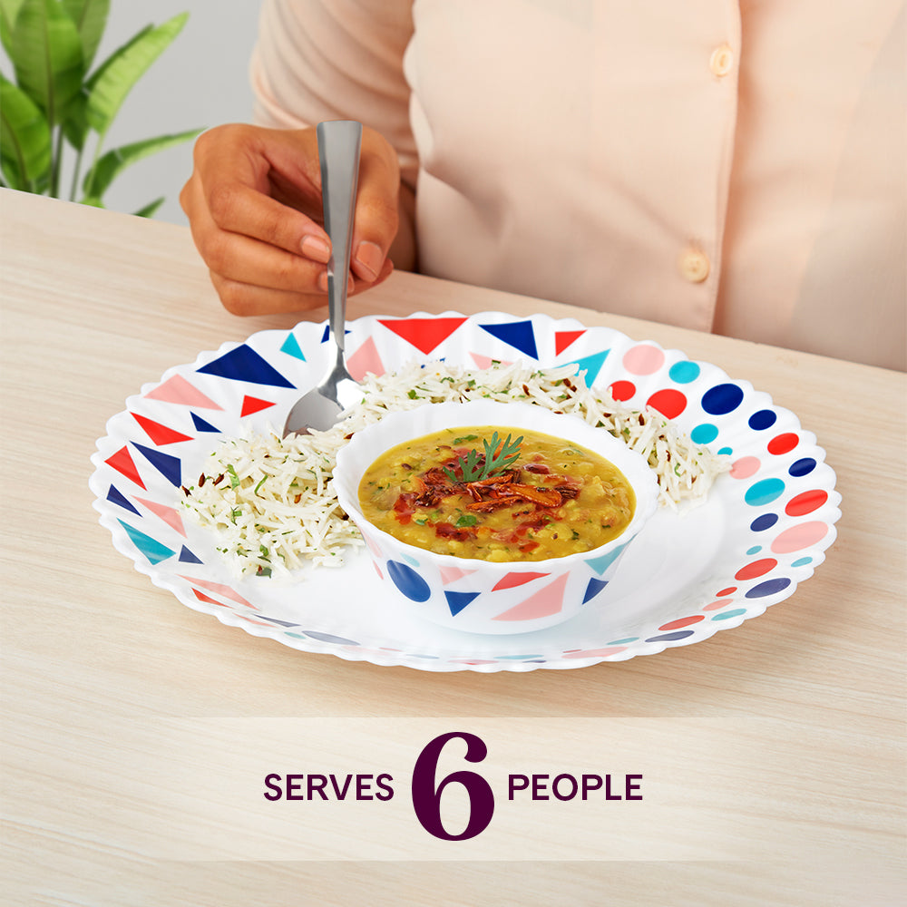 Larah by Borosil, Speckle Dinner Set 27 pc Set: Serves 6
