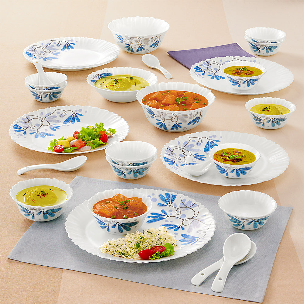 Larah by Borosil Twilight 27 pc Dinner Set 27 pc Set: Serves 6