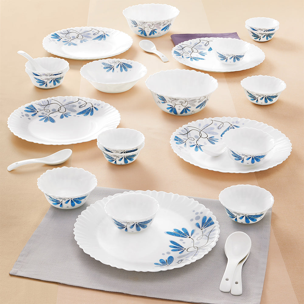 Larah by Borosil Twilight 27 pc Dinner Set 27 pc Set: Serves 6