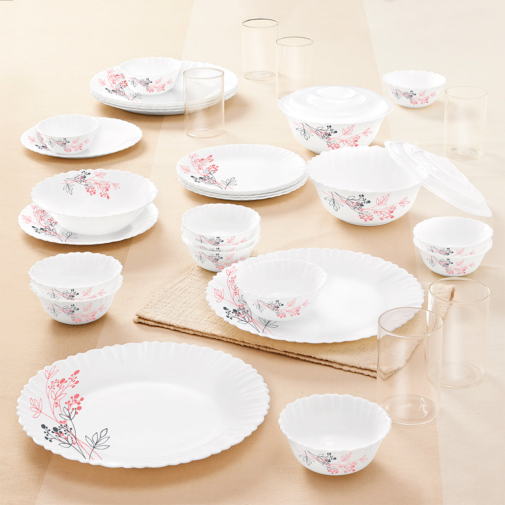 Larah by Borosil, Aspen Dinner Set 35 pc Set: Serves 6