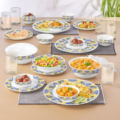 Larah by Borosil Kora 35 pc Dinner Set w Vision Glass 35 pc Set: Serves 6
