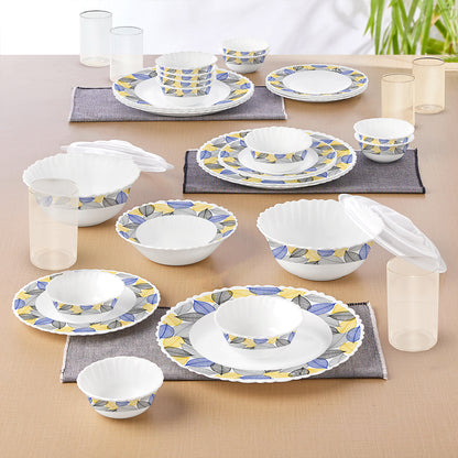 Larah by Borosil Kora 35 pc Dinner Set w Vision Glass 35 pc Set: Serves 6