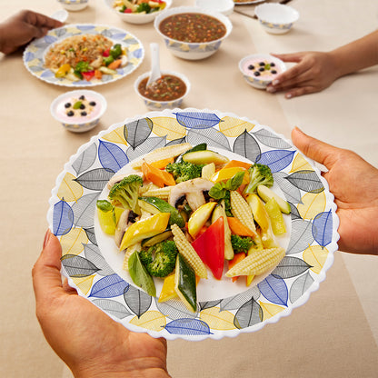 Larah by Borosil Kora 35 pc Dinner Set w Vision Glass 35 pc Set: Serves 6