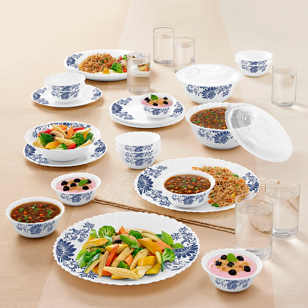 Larah by Borosil, Leona Dinner Set 35 pc Set: Serves 6