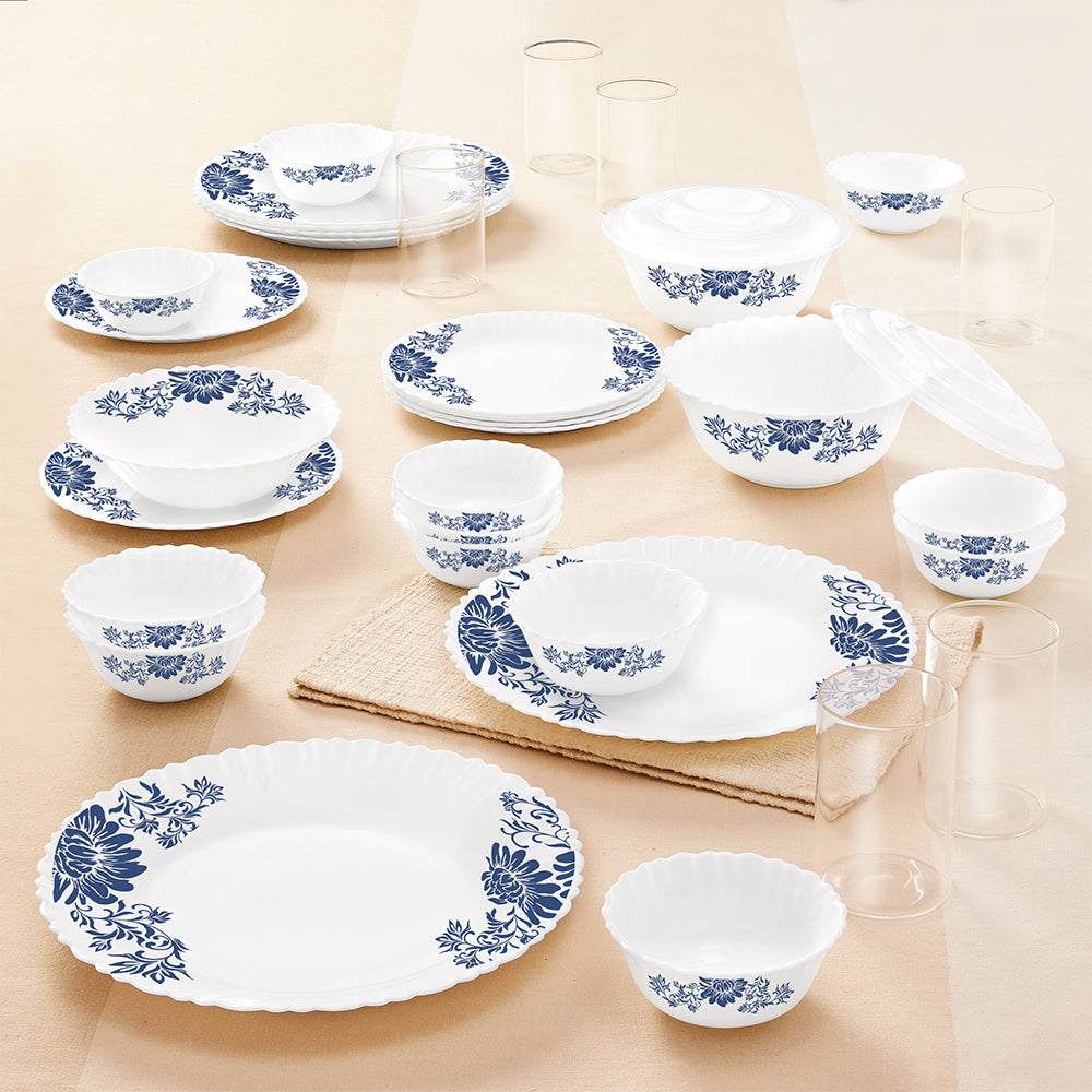 Larah by Borosil, Leona Dinner Set 35 pc Set: Serves 6
