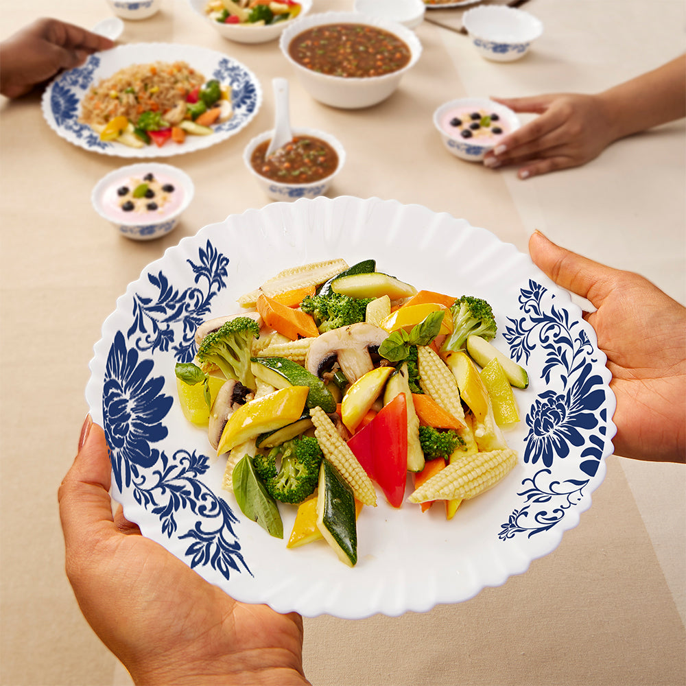 Larah by Borosil, Leona Dinner Set 35 pc Set: Serves 6