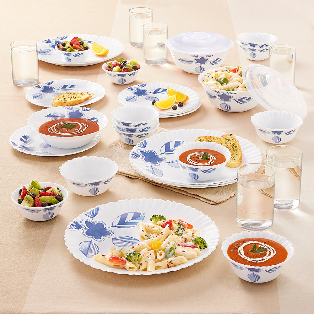 Larah Morning Glory 35 pc Dinner Set w Vision Glass