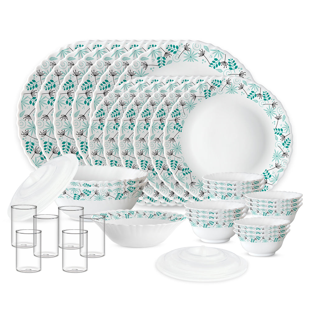Larah by Borosil Stardust 35 pc Dinner Set w Vision Glass 35 pc Set: Serves 6