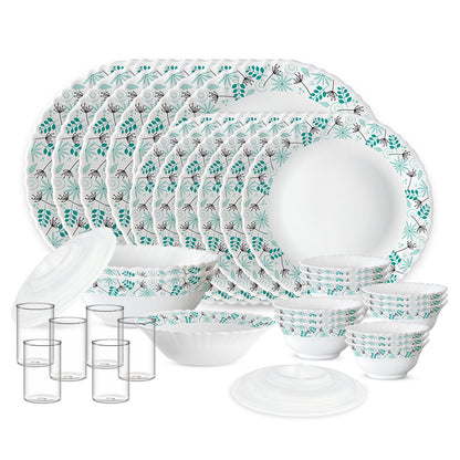 Larah by Borosil Stardust 35 pc Dinner Set w Vision Glass 35 pc Set: Serves 6