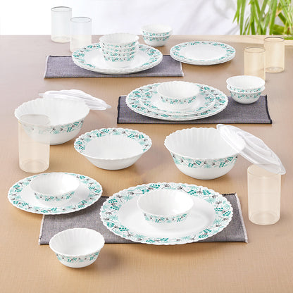 Larah by Borosil Stardust 35 pc Dinner Set w Vision Glass 35 pc Set: Serves 6