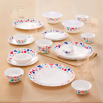 Larah by Borosil, Speckle Dinner Set 35 pc Set: Serves 6