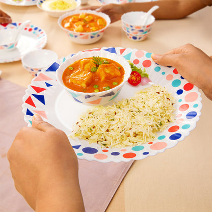 Larah by Borosil, Speckle Dinner Set 35 pc Set: Serves 6