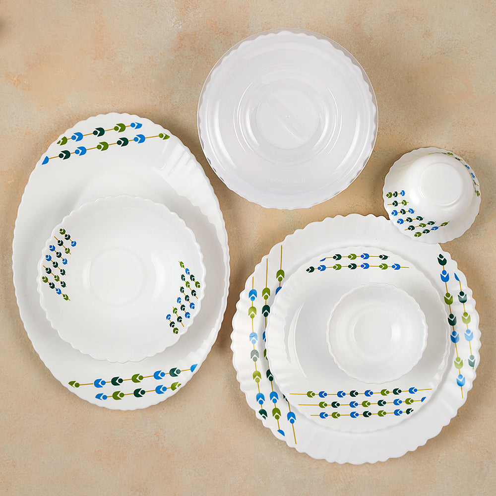 Larah by Borosil, Betel Dinner Set 35 pc Set: Serves 6