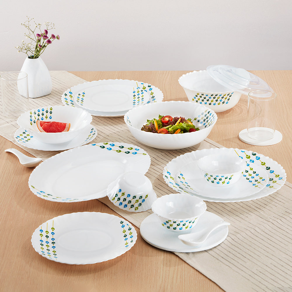 Larah by Borosil, Betel Dinner Set 35 pc Set: Serves 6