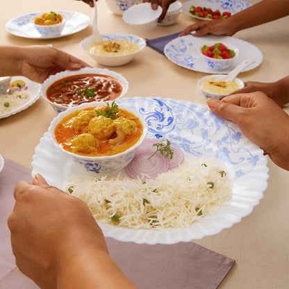 Larah by Borosil Blue Eve 35 pc Dinner Set 35 pc Set: Serves 6