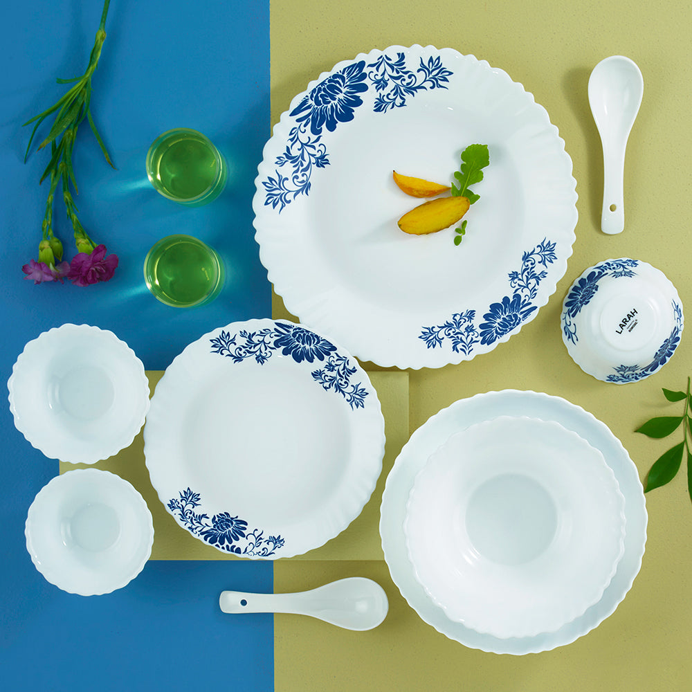 Larah by Borosil, Leona Dinner Set 35 pc Set: Serves 6 (Option 2)