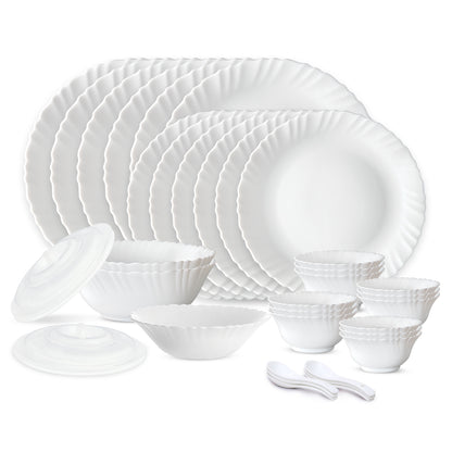 Larah by Borosil, Brand Logo Dinner Set 35 pc Set: Serves 6 (Option 2)