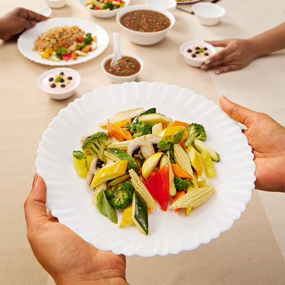 Larah by Borosil, Brand Logo Dinner Set 35 pc Set: Serves 6 (Option 2)