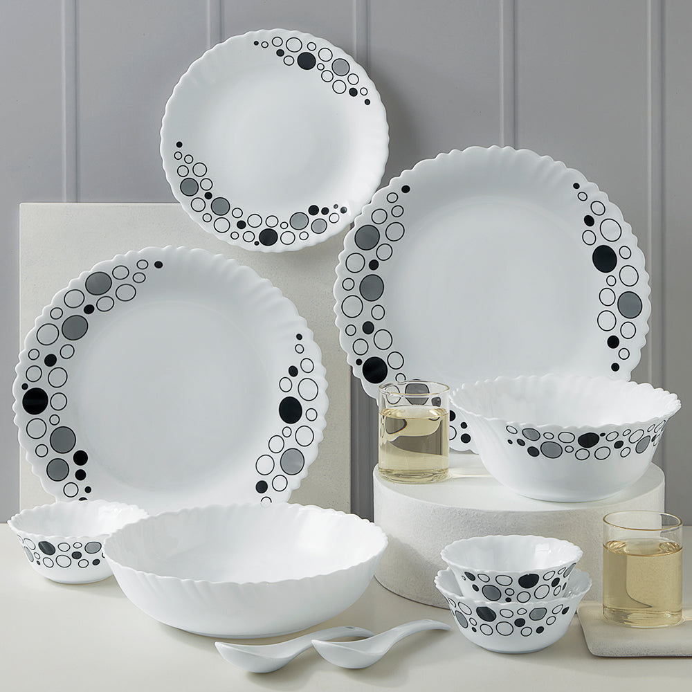 Larah by Borosil, Luna Dinner Set 35 pc Set: Serves 6 (Option 3)